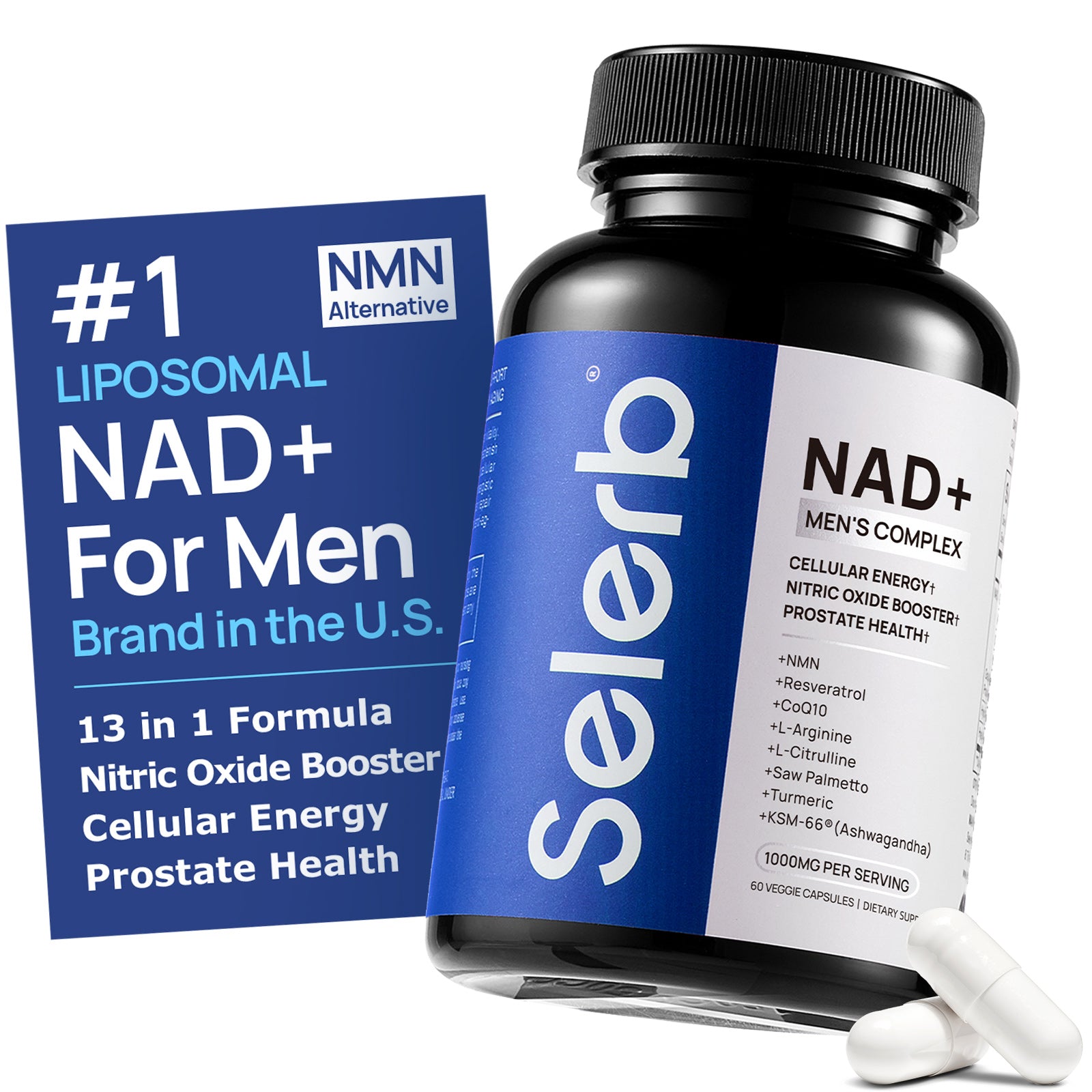 Selerb NAD+ Suplemento para Hombres - 60 C&aacute;psulas