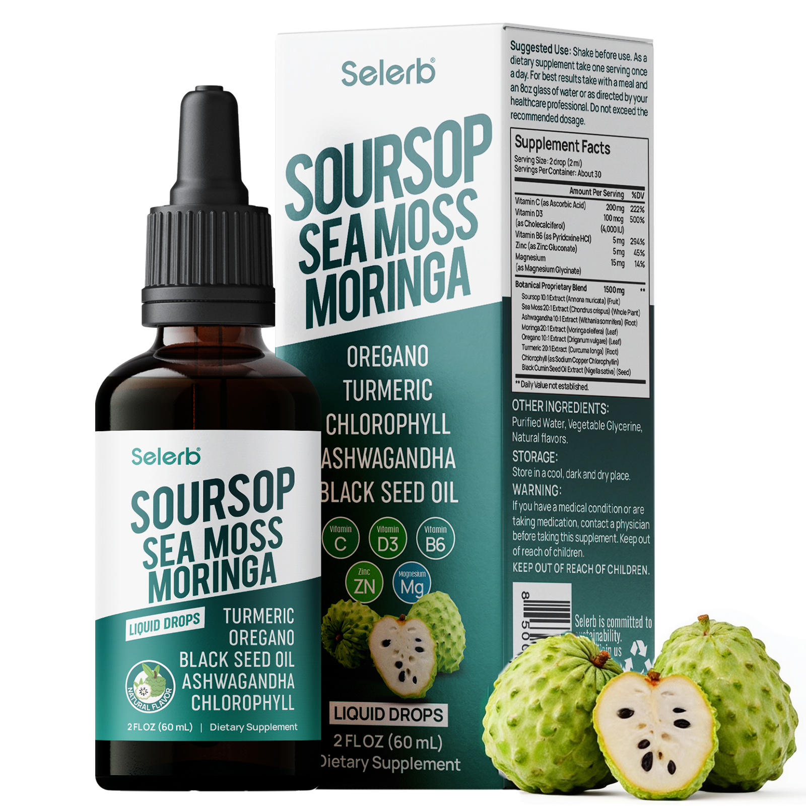 Selerb Soursop Bitters Liquid Drops - 2 Fl Oz