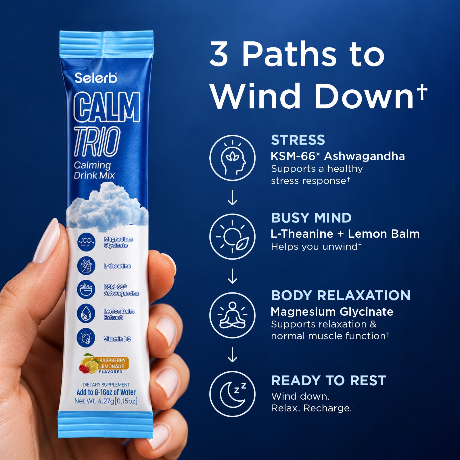 CalmTrio Magnesium Drink Mix - 20 Packets