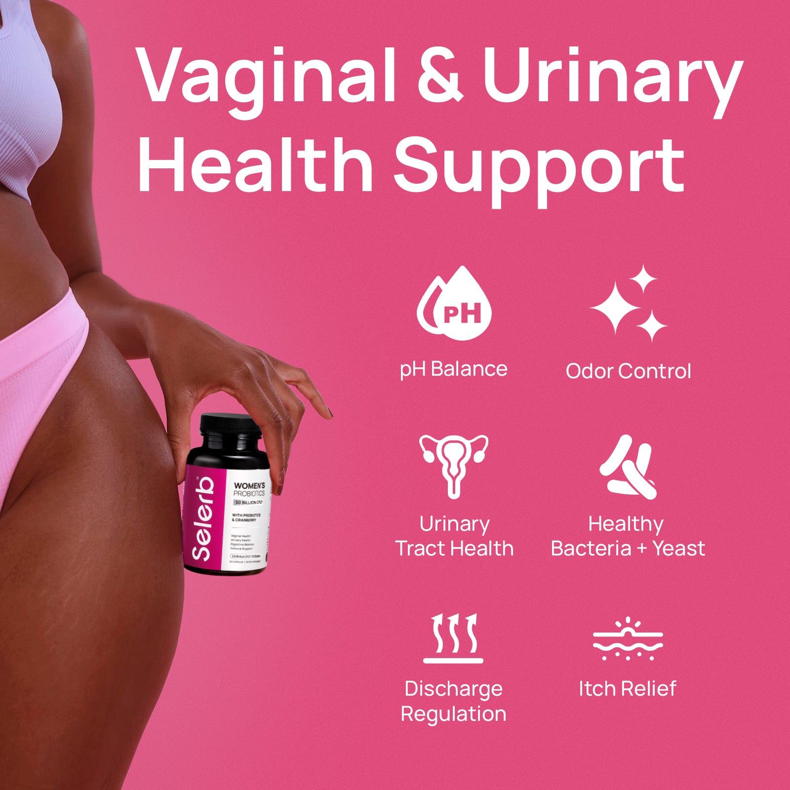 Selerb Probiotics for Women – Vaginal, Digestive & Urinary Health Support