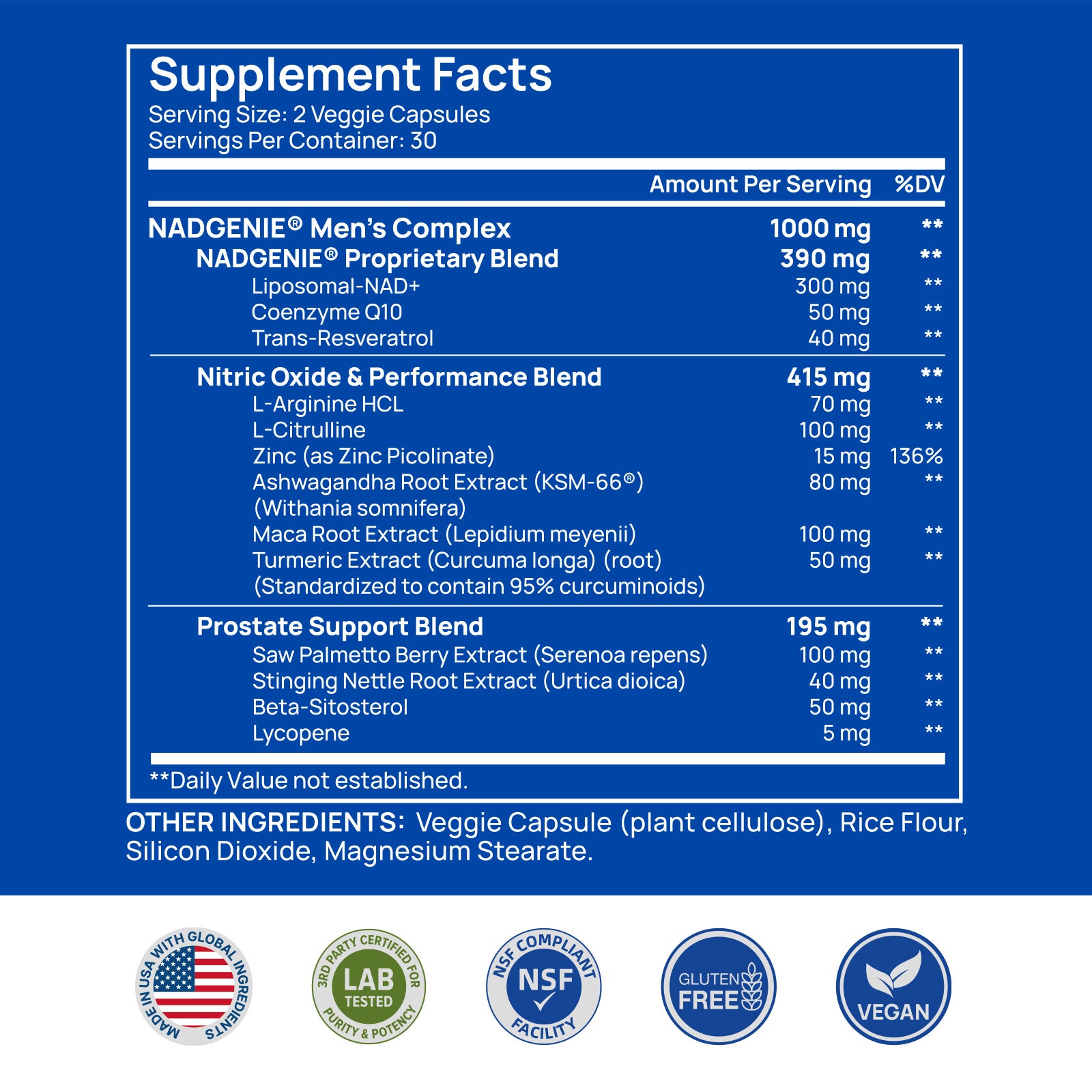 Selerb NAD+ Supplement for Men - 60 Capsules