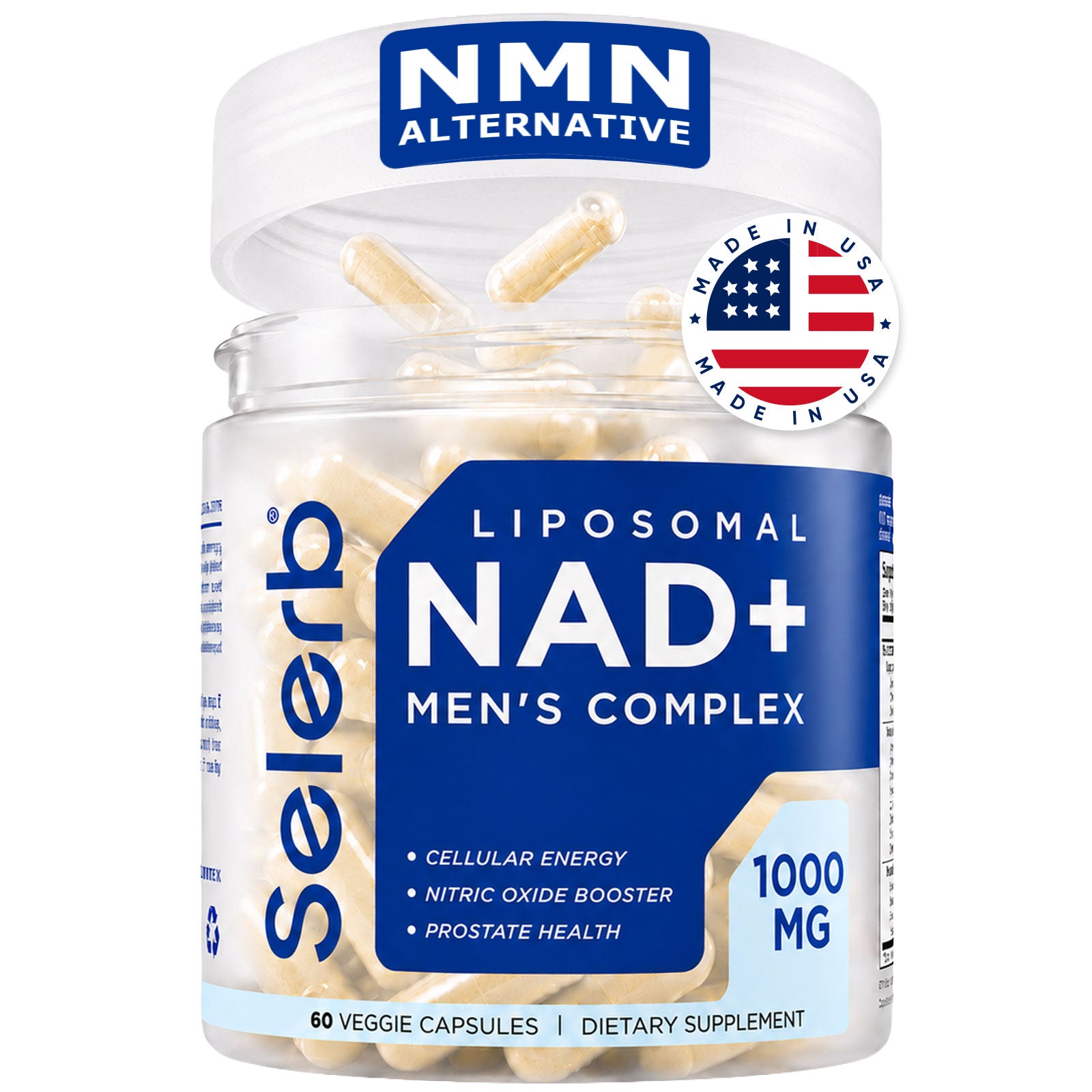 Selerb NAD+ Supplement for Men - 60 Capsules
