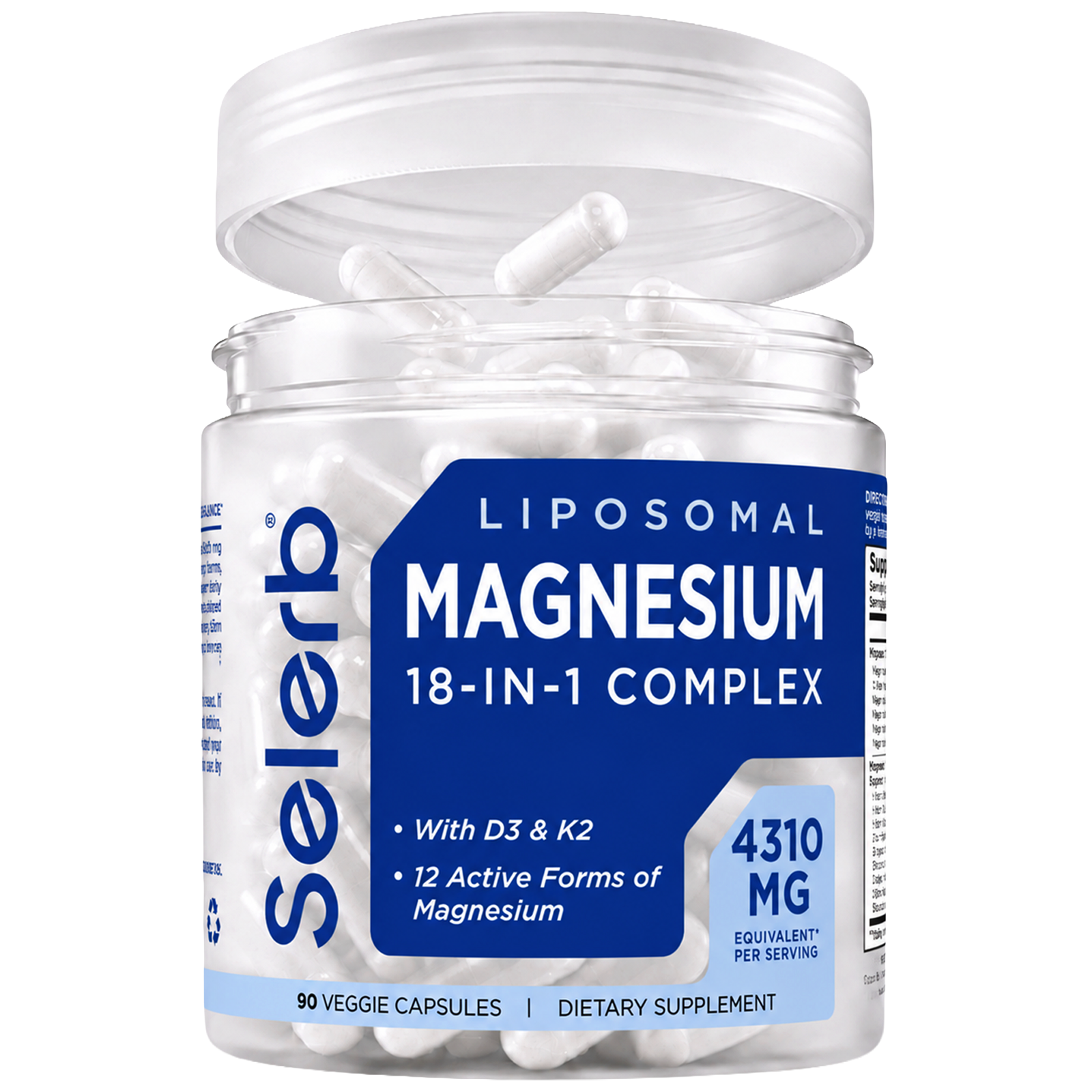 Complejo de magnesio Selerb 18 en 1 - 90 cápsulas vegetales 